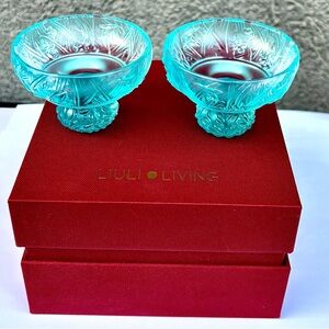 LIULI LIVING NIB - Two Crystal Sky Blue Sake Cups